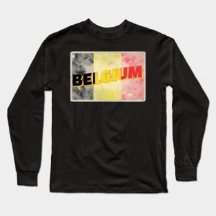 Belgium Vintage style retro souvenir Long Sleeve T-Shirt